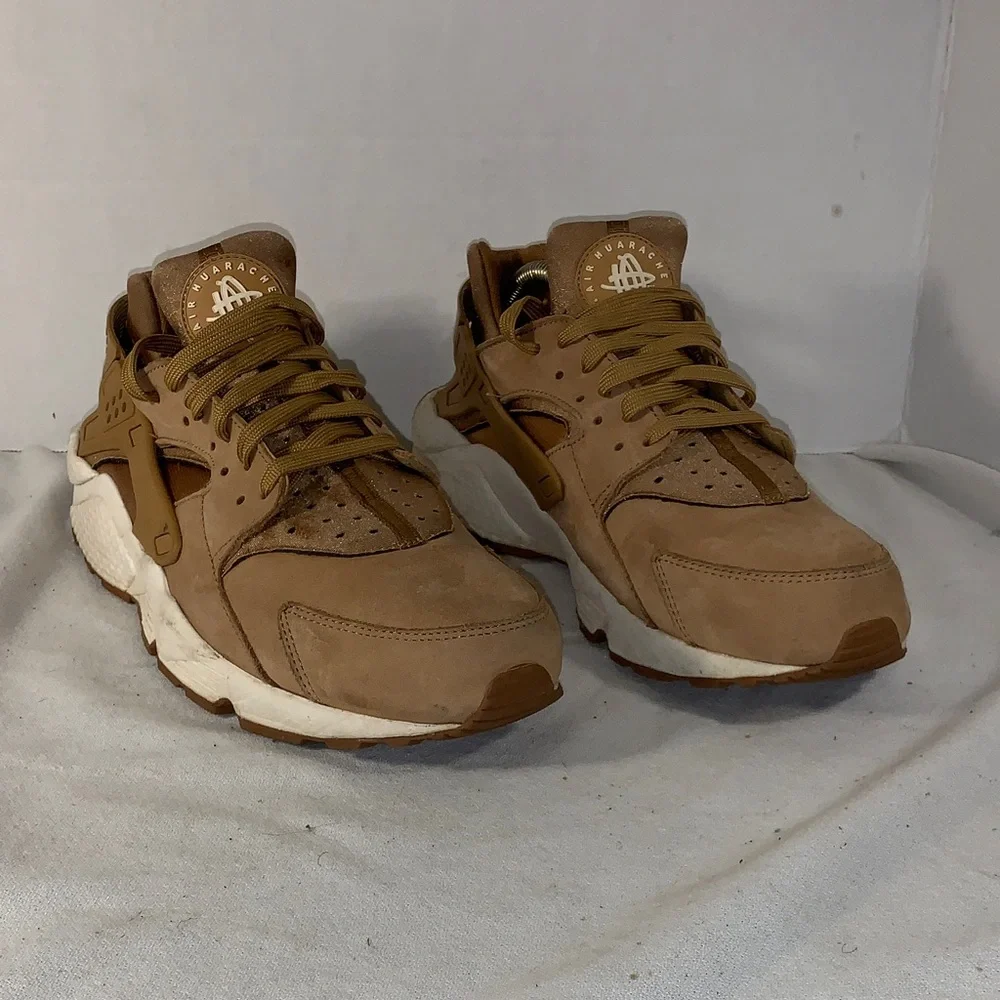 Nike Men’s Brown Suede Huarache Sneakers with White Midsole